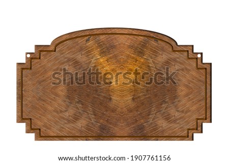 Vintage wild west style wooden sign on white background.