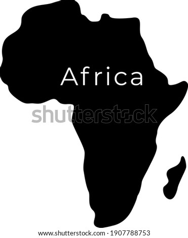 Vector African map black color geographic background