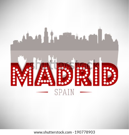 Madrid, Spain Skyline Design, vector illustration.
