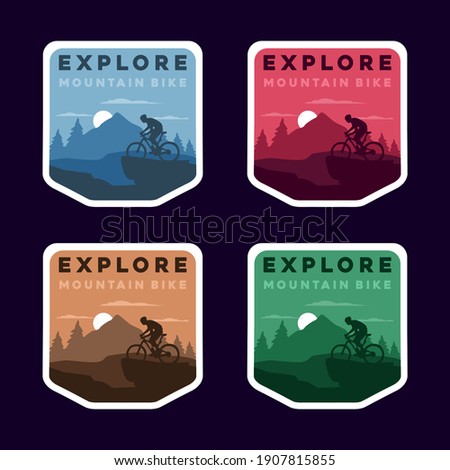 Mountain bike badge logo template