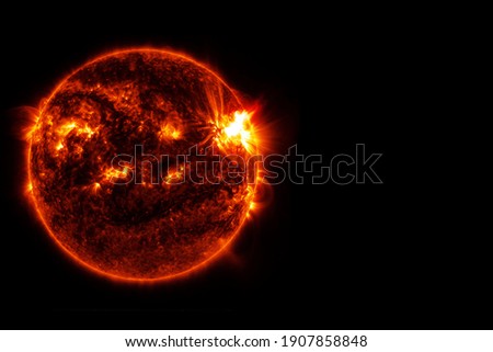 Star Sun, on black background. Elements of this image were furnished by NASA. High quality photo