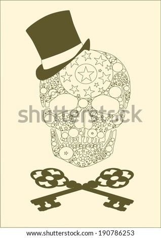 powdered pastel colors as well as shades of gray have been studied by a ground illustration of a skull hat and crossbones even have interpreted the keys from
