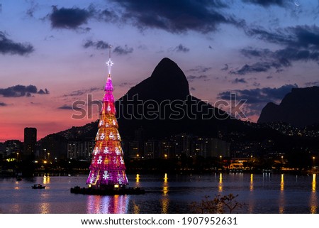 Christmas tree in the world. Rio de Janeiro city, Brazil. 