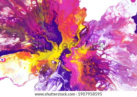 Fluid art. Liquid flow acrilic abstract texture. Contemporary art. Rainbow background. Royalty-Free Stock Photo #1907958595