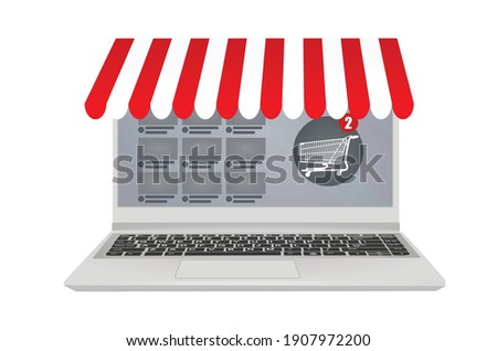 Online shopping application. vector illustration