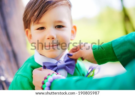Cheerful smiling little boy