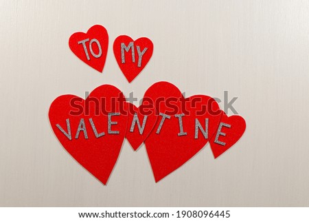 To My Valentine Red Hearts On Textured White Design