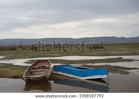 Boats in the reeds of the Sultansazligi