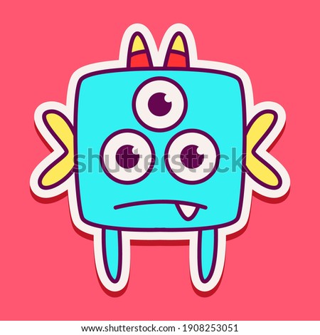 cute doodle monster designs  for coloring, backgrounds, stickers, logos, symbol, icons and more
