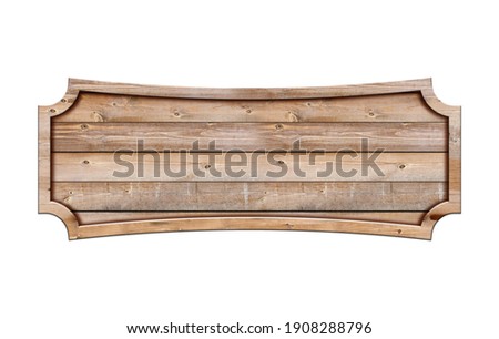 Wooden sign board isolated on white background