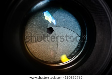 The diaphragm of a camera dslr lens aperture.