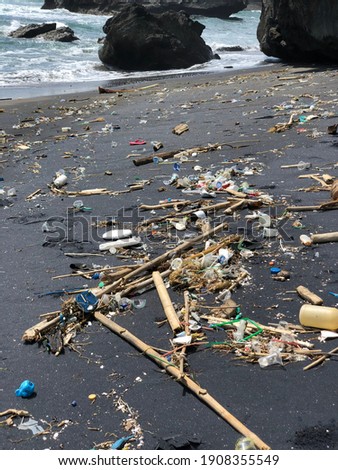 Plastic pollution is a big problem in this world. This picture is made at the beach in Bali, Indonesia