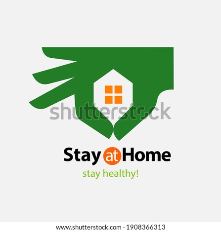 Vector illustration, stay at home, stay healthy.