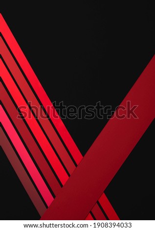 red ribbons on black ground