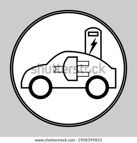 Electric car charger symbol design
