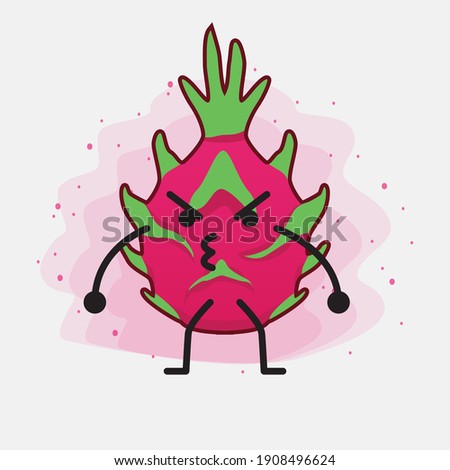An illustration of Cute Dragon Fruit Mascot Character