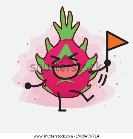 An illustration of Cute Dragon Fruit Mascot Character