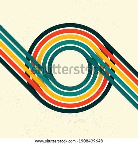 Abstract lines background with different colors for retro background. Old fashion wallpaper with geometrical perspective lines design