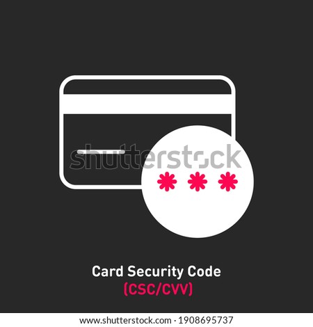 Card Security Code icon. CSC CVV Logo vector sign  Royalty-Free Stock Photo #1908695737