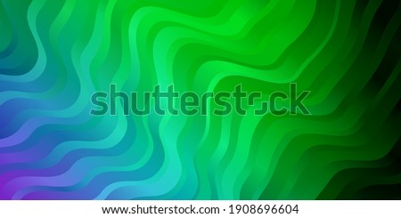 Light Pink, Green vector background with lines. Bright illustration with gradient circular arcs. Pattern for commercials, ads.