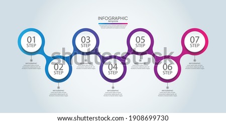 Presentation business infographic template with 7 step Royalty-Free Stock Photo #1908699730