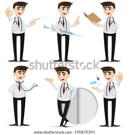 illustration of cartoon doctor in action