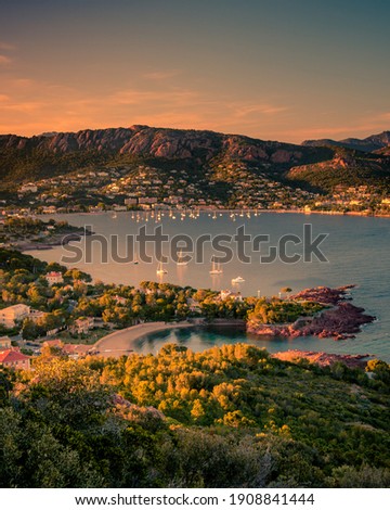 Scenic view of the French Riviera coast Royalty-Free Stock Photo #1908841444
