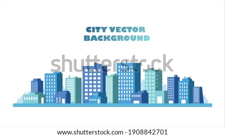 flat illustration of city building vector, skyscraper graphic background Royalty-Free Stock Photo #1908842701