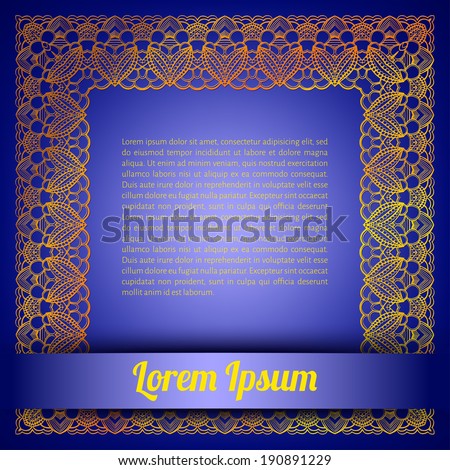 vector illustration. background with gold lace border and place for text
