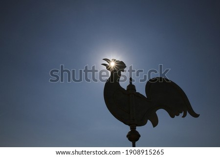 weathercock with a sunny eye Royalty-Free Stock Photo #1908915265