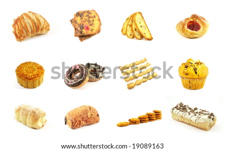 Baked Goods Series 4 Isolated on a White Background