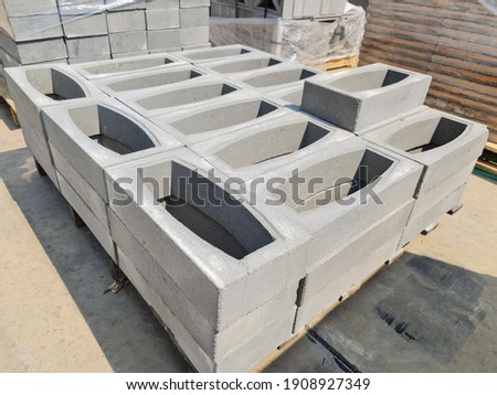 stack of concrete block for construction 