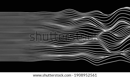 ridge line wavy topography strip line concept about minimal mountain , hill , wave form.