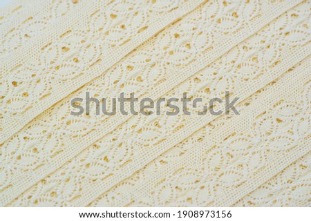 lace fabric. Embroidered fabric set. Close-up, Pearl trim, Sewing mesh, Cloth tape, Ribbon applique, DIY crafts