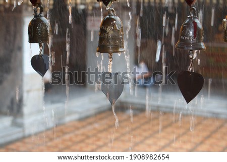 Set of bells in a Buddhist temple of Chiang Mai ,Thailand