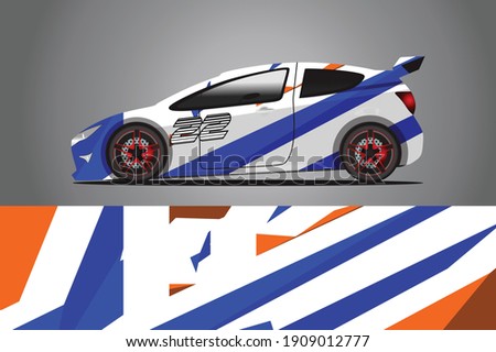 Racing Car decal wrap design. Graphic abstract livery designs for Racing, tuning, Rally car. eps 10 format
