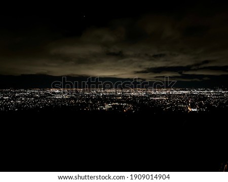 Nighttime landscape shot of San Jose California shot from Sierra Rd.