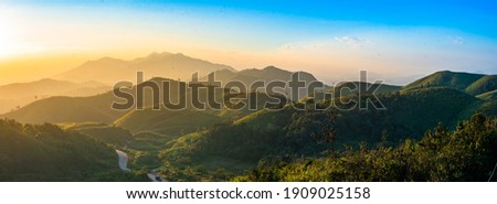 Aerial view of Beautiful natural scenery mountain in Thailand Royalty-Free Stock Photo #1909025158