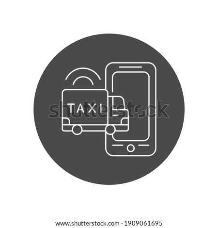 Cargo taxi black glyph icon. Online mobile application order taxi service. Pictogram for web, mobile app, promo.