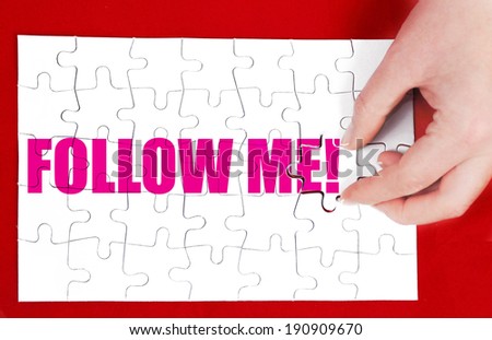 Follow me social media business concept