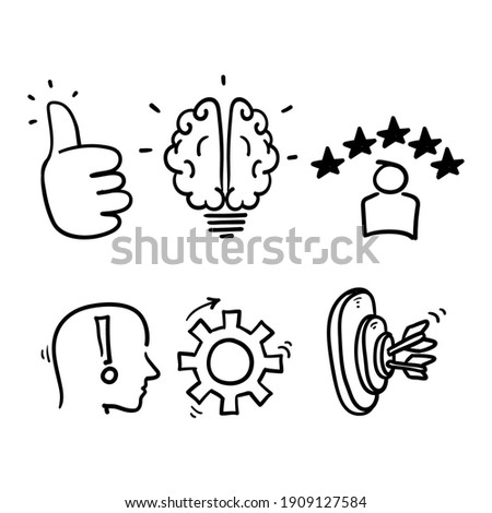 hand drawn doodle element symbol for competence, skills and knowledge concept in doodle style vector Royalty-Free Stock Photo #1909127584