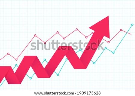 Business arrow sets goals concept for success Financial growth expanded the return on investment. Royalty-Free Stock Photo #1909173628
