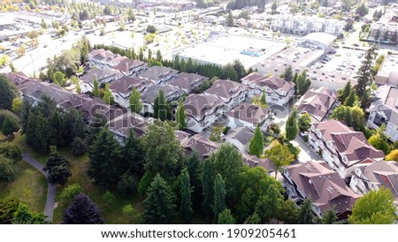 Aerial photos for real estate or roofing websites, city view, homes