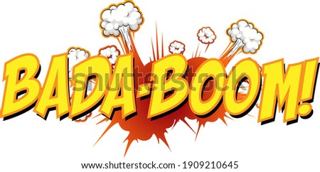 Comic speech bubble with bada-boom text illustration