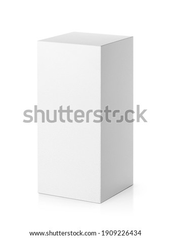 blank packaging white cardboard box isolated on white background ready for packaging design Royalty-Free Stock Photo #1909226434