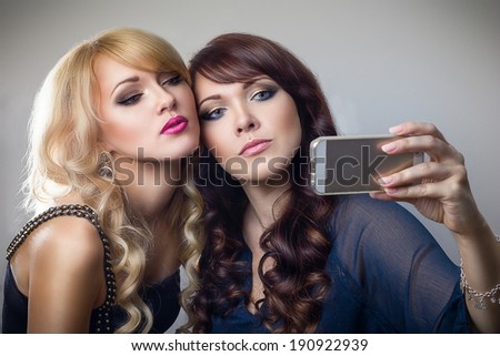 Self portrait of two beautiful young girls