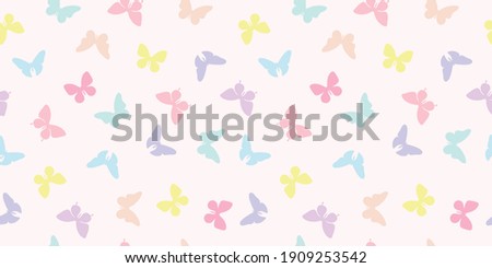 Butterfly repeat pattern background, seamless colorful spring pattern.