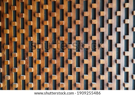 Wood wall geometry decoration background. Architecture