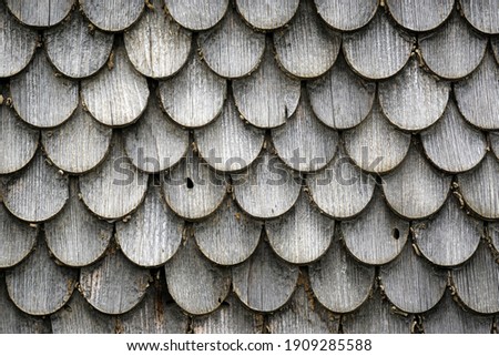 Old wood shingles on a farmhouse, Winkel near Sonthofen, Allgäu, Bavaria, Germany