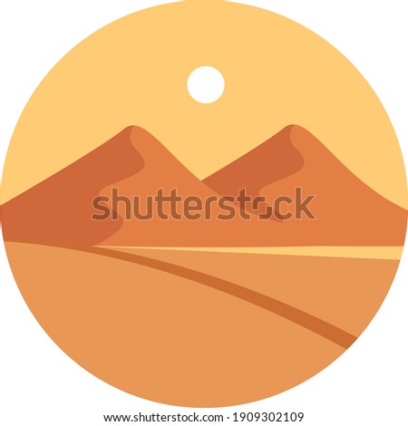 Desert Mountians, illustration, vector on a white background.